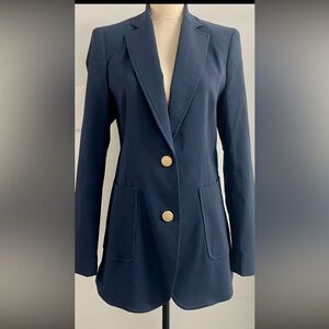 J. McLaughlin Dark Blue Blazer with Gold Accents